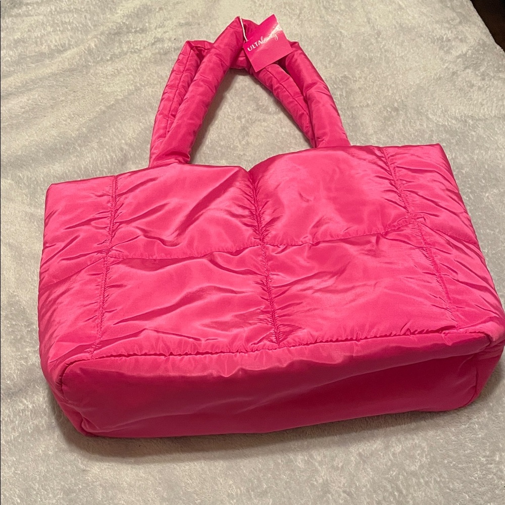 Ulta Beauty Pink Quilted Tote Bag